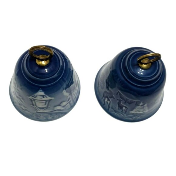 VTG Bing & Grondahl Jule Porcelain Bell 1980 1983 Christmas Denmark Deer Birds - Picture 8 of 11